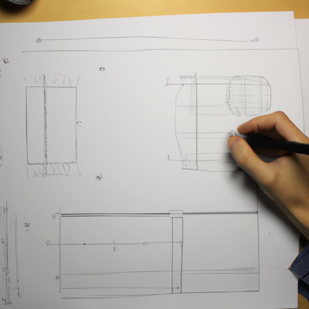 Person sketching wireframes on paper